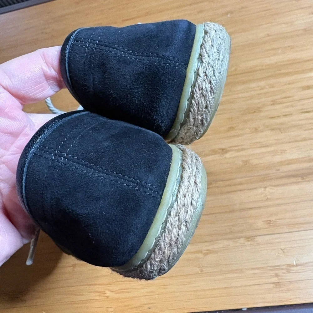 GUC Jenni Kayne Black Suede Lace Up Espadrilles. Size 37